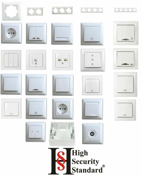 12x Gunsan Visage Schalter Steckdose Taster Sat TAE Jalousie Rahmen Dimmer wählen